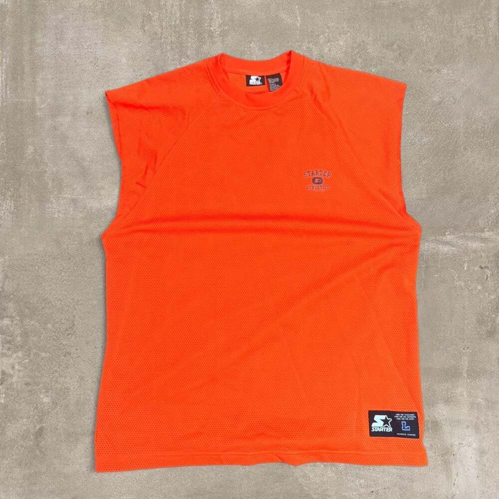 Starter Athletics Neon Orange Mesh Sleeveless Workout Shirt